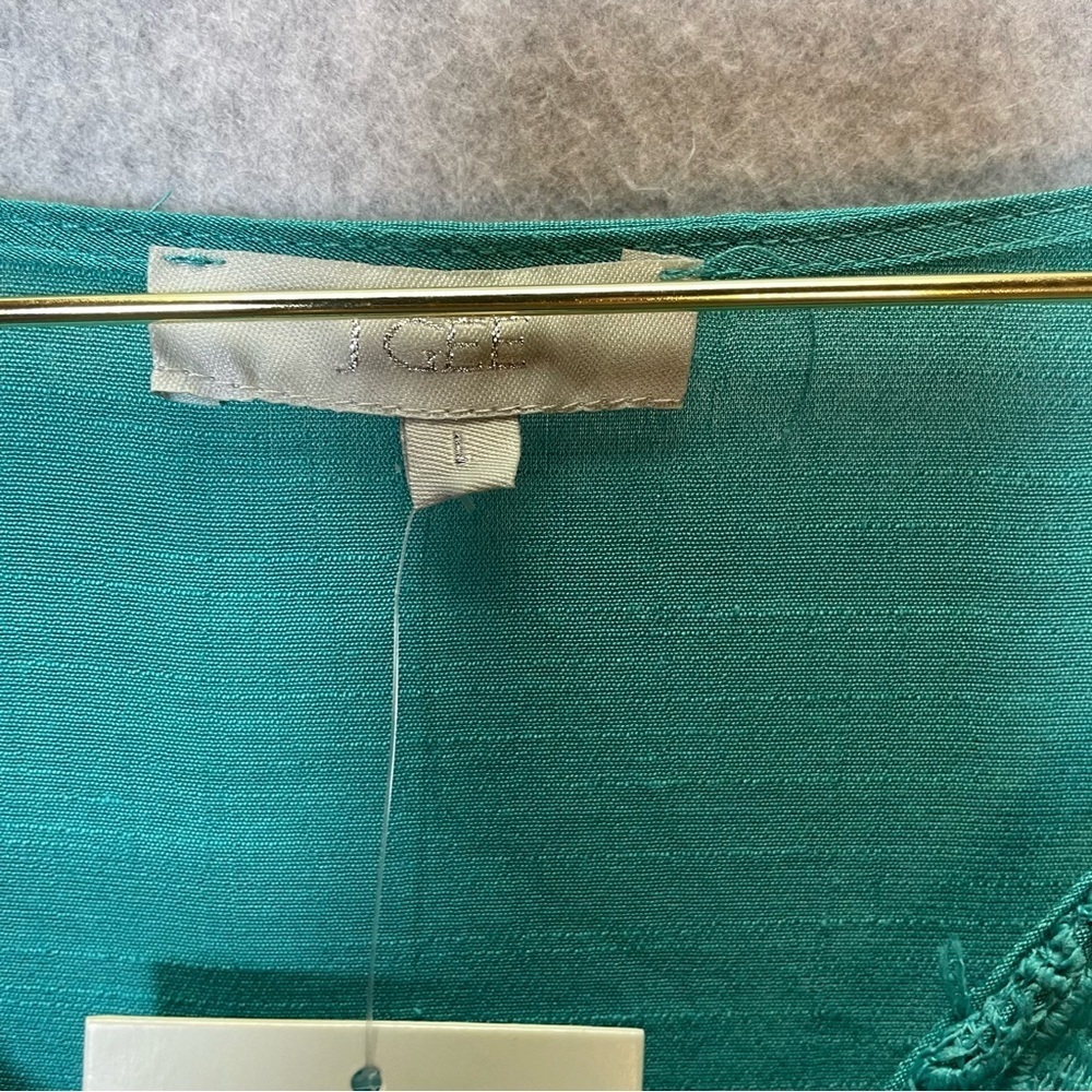 J Gee Babydoll Teal Lace Detail Long Sleeve Dress - Picture 2 of 6